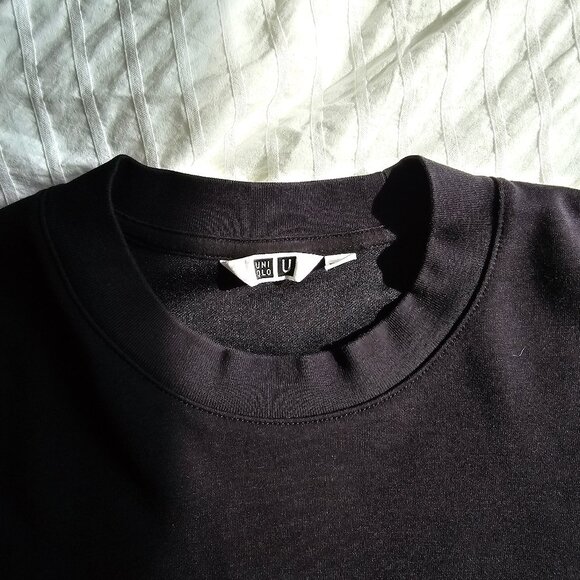 Uniqlo AIRism Cotton Crew Neck Long Sleeve - 2024 - Black - Sz XXS - Picture 6 of 12